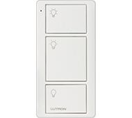 Lutron - Wireless Three Button Control (Lights) White